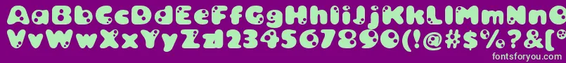 Bambina Font – Green Fonts on Purple Background