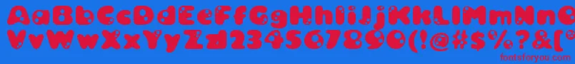 Bambina Font – Red Fonts on Blue Background