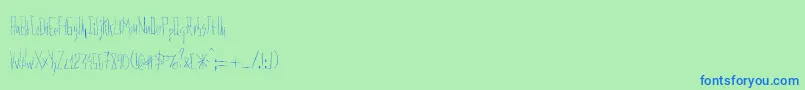 Шрифт Plentyofmetal – синие шрифты на зелёном фоне