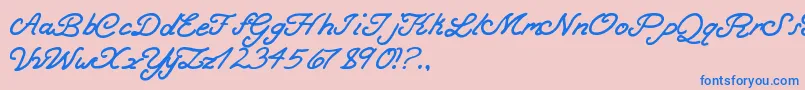 BoldCurse Font – Blue Fonts on Pink Background