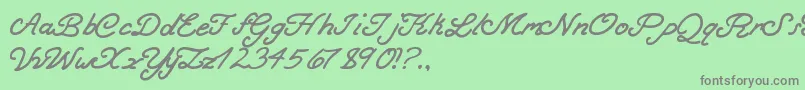 BoldCurse Font – Gray Fonts on Green Background