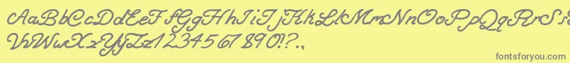 BoldCurse Font – Gray Fonts on Yellow Background
