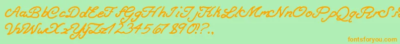 BoldCurse-Schriftart – Orangefarbene Schriften auf grünem Hintergrund