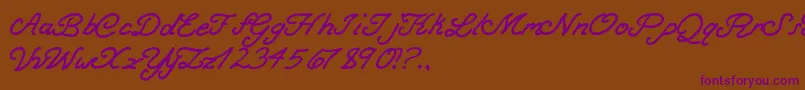 BoldCurse Font – Purple Fonts on Brown Background