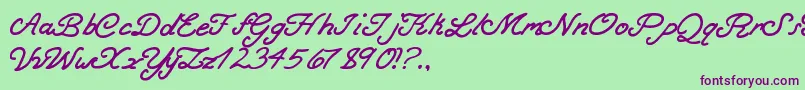 BoldCurse Font – Purple Fonts on Green Background