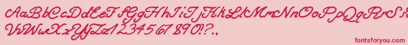 BoldCurse Font – Red Fonts on Pink Background