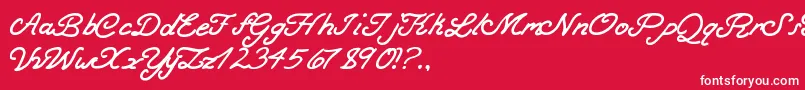 BoldCurse-Schriftart – Weiße Schriften auf rotem Hintergrund