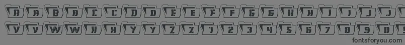 フォントEyesonlyoutwavy – 黒い文字の灰色の背景