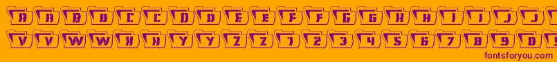 Eyesonlyoutwavy-Schriftart – Violette Schriften auf orangefarbenem Hintergrund