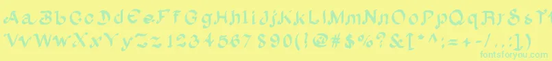 Albion-Schriftart – Grüne Schriften auf gelbem Hintergrund