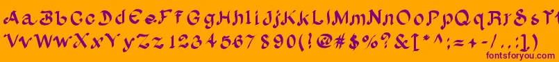 Albion Font – Purple Fonts on Orange Background