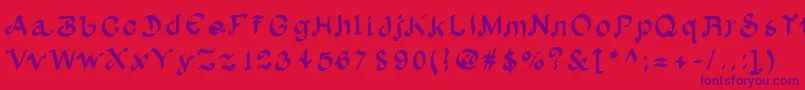 Albion-Schriftart – Violette Schriften auf rotem Hintergrund