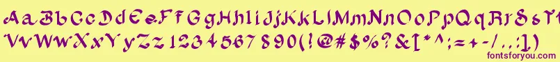 Albion-Schriftart – Violette Schriften auf gelbem Hintergrund