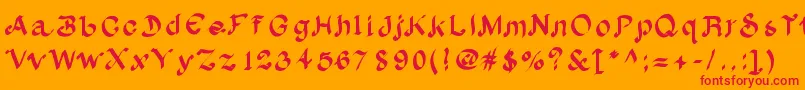 Шрифт Albion – красные шрифты на оранжевом фоне