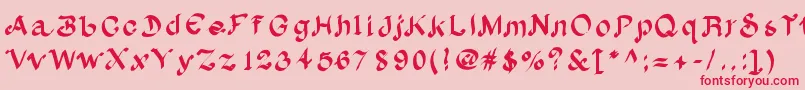フォントAlbion – ピンクの背景に赤い文字