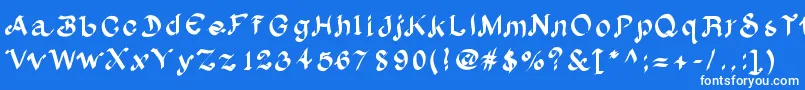 フォントAlbion – 青い背景に白い文字