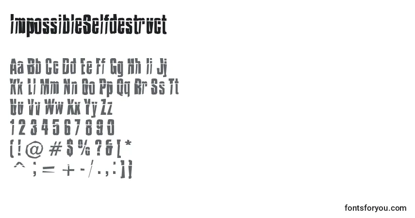 Czcionka ImpossibleSelfdestruct – alfabet, cyfry, specjalne znaki