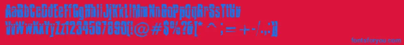 ImpossibleSelfdestruct Font – Blue Fonts on Red Background