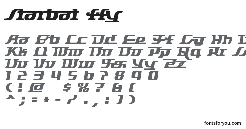 A fonte Starbat ffy – alfabeto, números, caracteres especiais