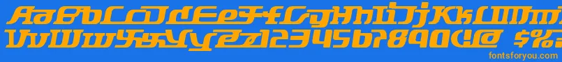 Starbat ffy Font – Orange Fonts on Blue Background