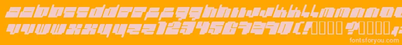 927-Schriftart – Rosa Schriften auf orangefarbenem Hintergrund