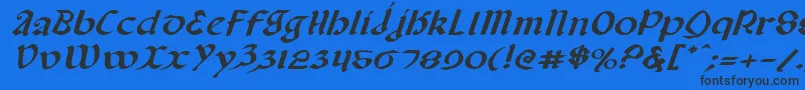 Valeriusei-Schriftart – Schwarze Schriften auf blauem Hintergrund