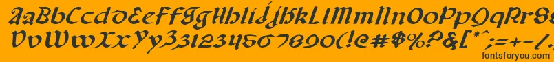 Valeriusei-Schriftart – Schwarze Schriften auf orangefarbenem Hintergrund
