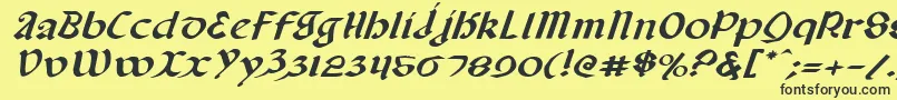 Valeriusei-Schriftart – Schwarze Schriften auf gelbem Hintergrund