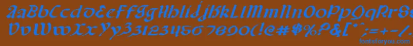 フォントValeriusei – 茶色の背景に青い文字