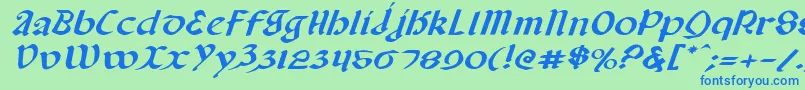 Шрифт Valeriusei – синие шрифты на зелёном фоне