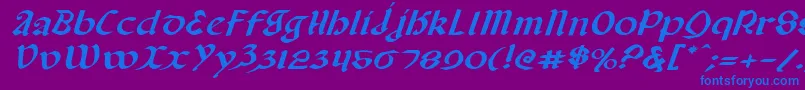 Valeriusei-fontti – siniset fontit violetilla taustalla
