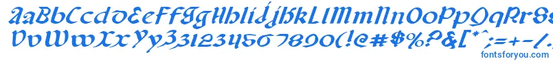 Valeriusei-Schriftart – Blaue Schriften auf weißem Hintergrund