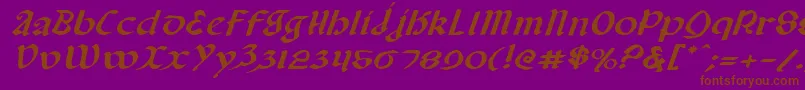 Valeriusei-Schriftart – Braune Schriften auf violettem Hintergrund