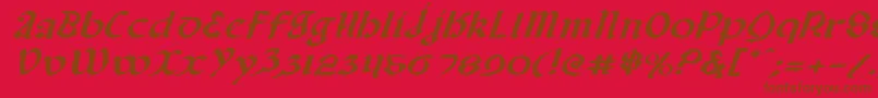 Czcionka Valeriusei – brązowe czcionki na czerwonym tle