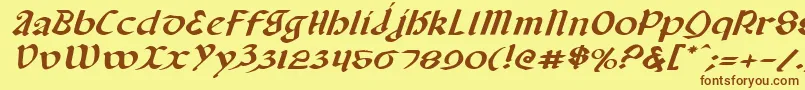 Czcionka Valeriusei – brązowe czcionki na żółtym tle