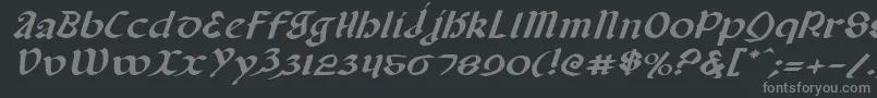 Valeriusei-fontti – harmaat kirjasimet mustalla taustalla