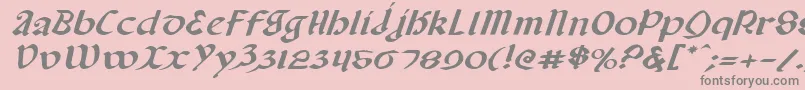 Valeriusei-fontti – harmaat kirjasimet vaaleanpunaisella taustalla