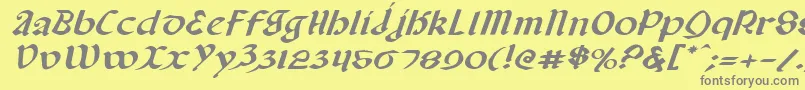 Valeriusei-fontti – harmaat kirjasimet keltaisella taustalla
