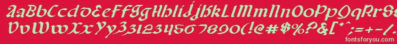 フォントValeriusei – 赤い背景に緑の文字