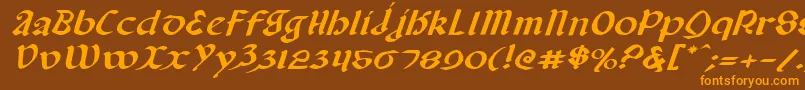 Valeriusei-fontti – oranssit fontit ruskealla taustalla