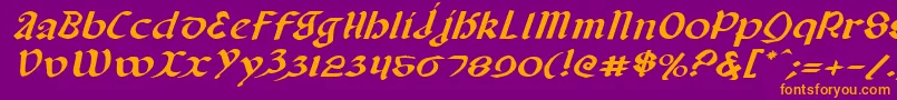 Valeriusei-fontti – oranssit fontit violetilla taustalla