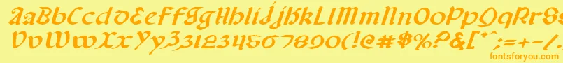 Valeriusei-Schriftart – Orangefarbene Schriften auf gelbem Hintergrund