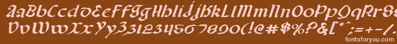 Valeriusei-fontti – vaaleanpunaiset fontit ruskealla taustalla