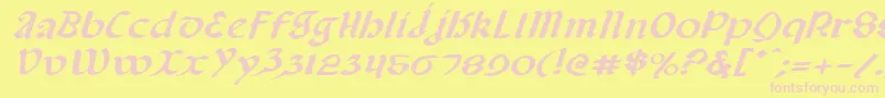 Valeriusei-fontti – vaaleanpunaiset fontit keltaisella taustalla