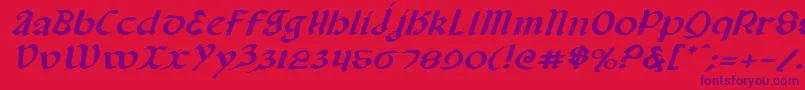 Valeriusei-Schriftart – Violette Schriften auf rotem Hintergrund