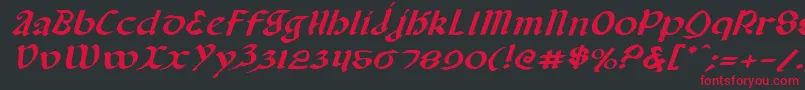 フォントValeriusei – 黒い背景に赤い文字