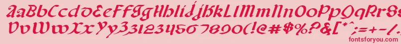フォントValeriusei – ピンクの背景に赤い文字