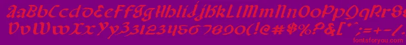 Valeriusei-fontti – punaiset fontit violetilla taustalla