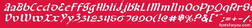 Valeriusei-Schriftart – Weiße Schriften auf rotem Hintergrund