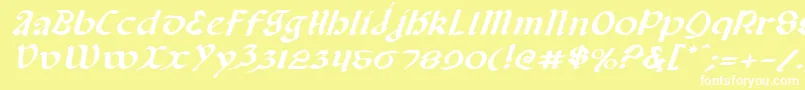 Шрифт Valeriusei – белые шрифты на жёлтом фоне